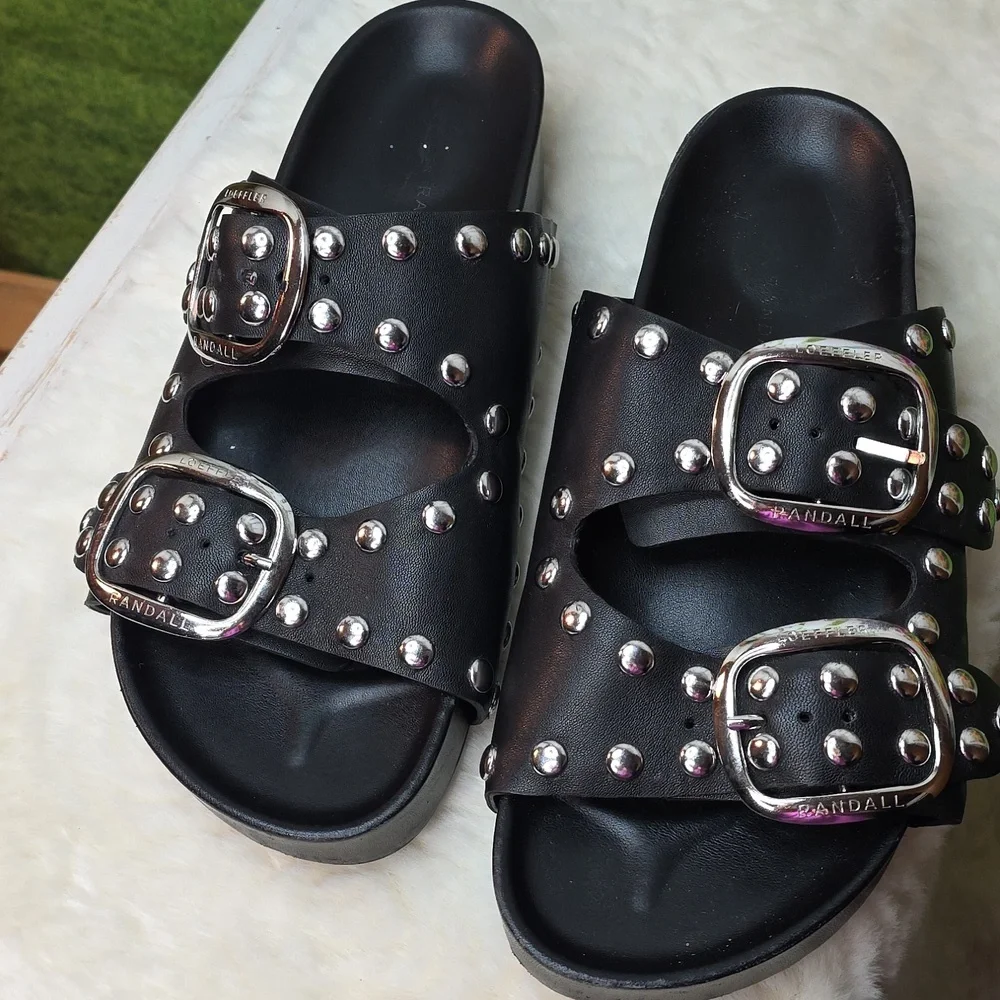 Loeffler Randall Black Studded Sandals In 9 - Picture 4 of 10